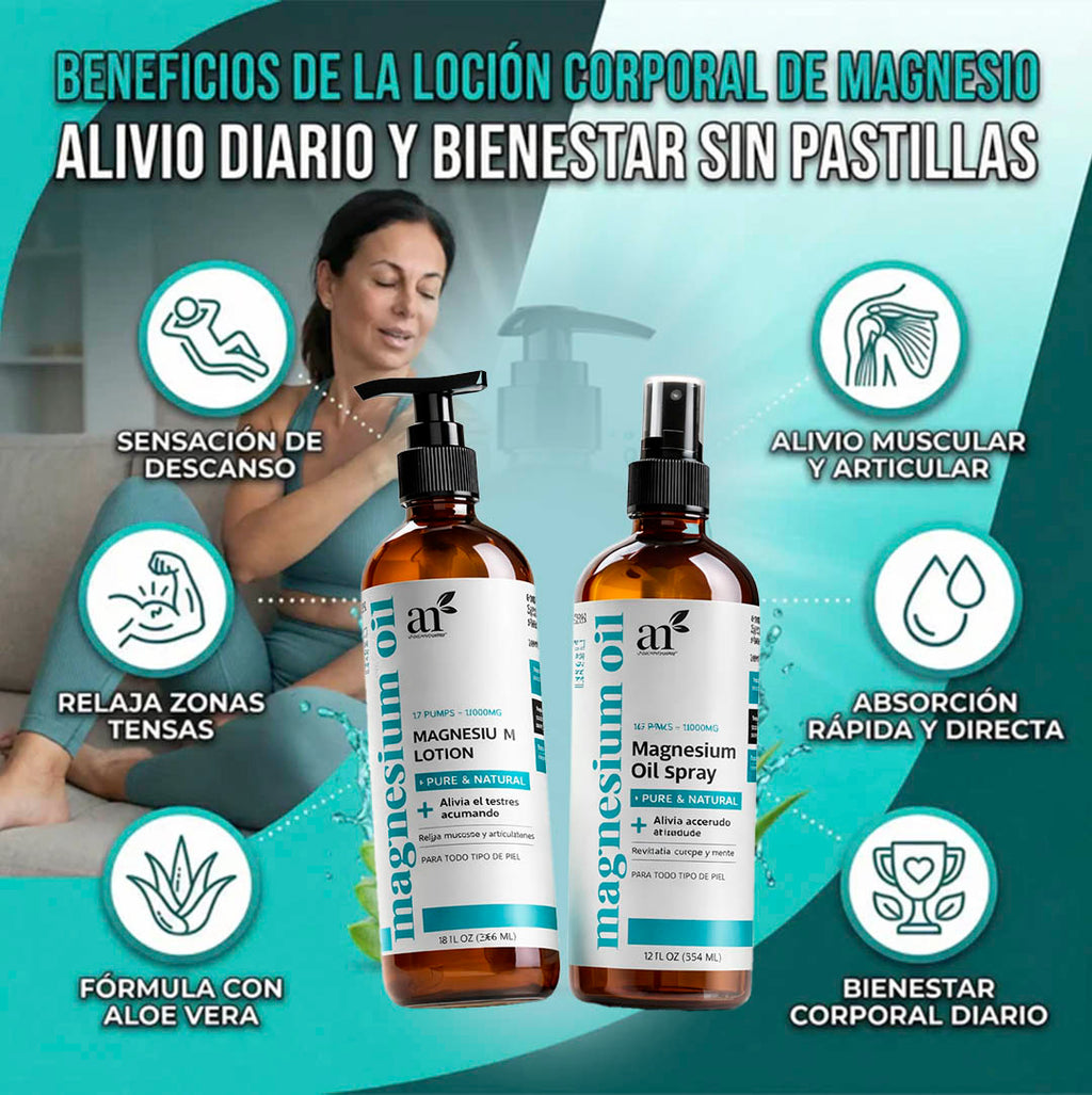 Loción corporal - Oil Magnesium con Aloe vera + 🎁 Spray ¡Gratis!