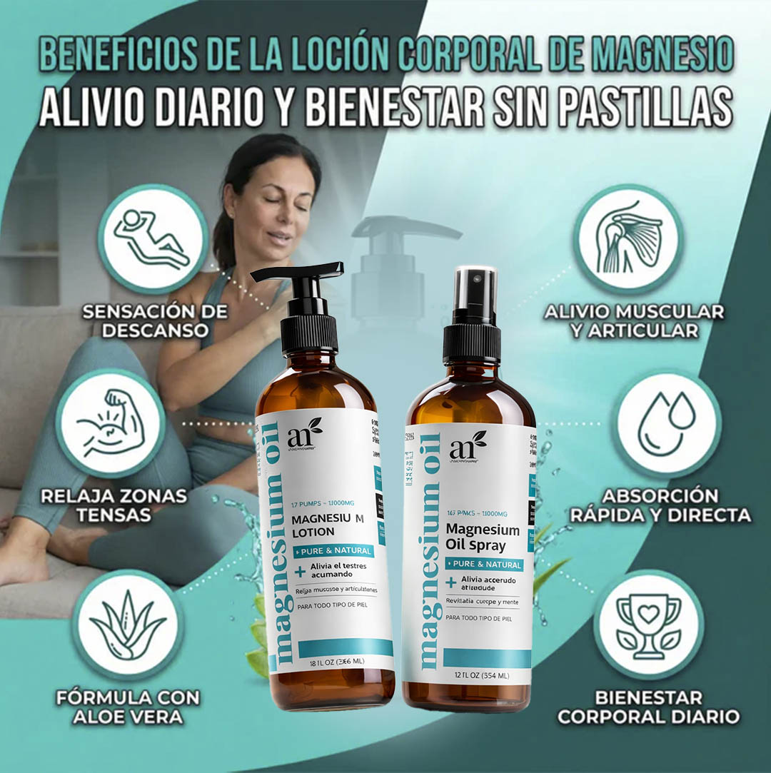 Loción corporal - Oil Magnesium con Aloe vera + 🎁 Spray ¡Gratis!
