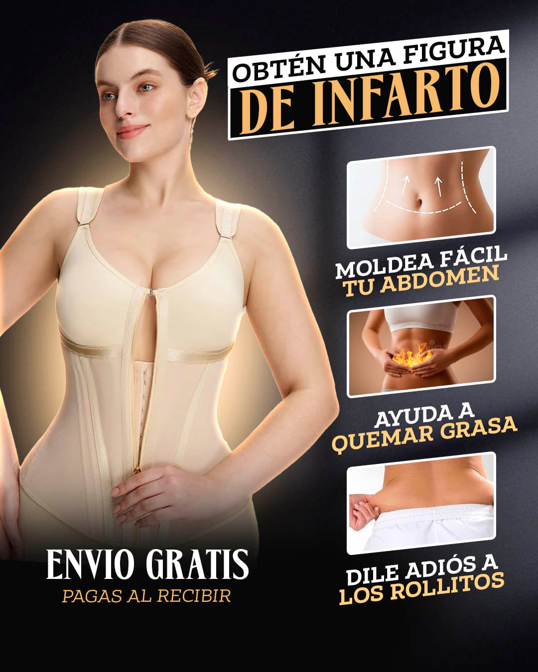 Faja CurveShape© - Brasier ajustable - Corrige postura