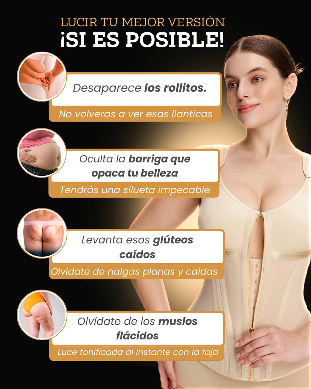 Faja CurveShape© - Brasier ajustable - Corrige postura