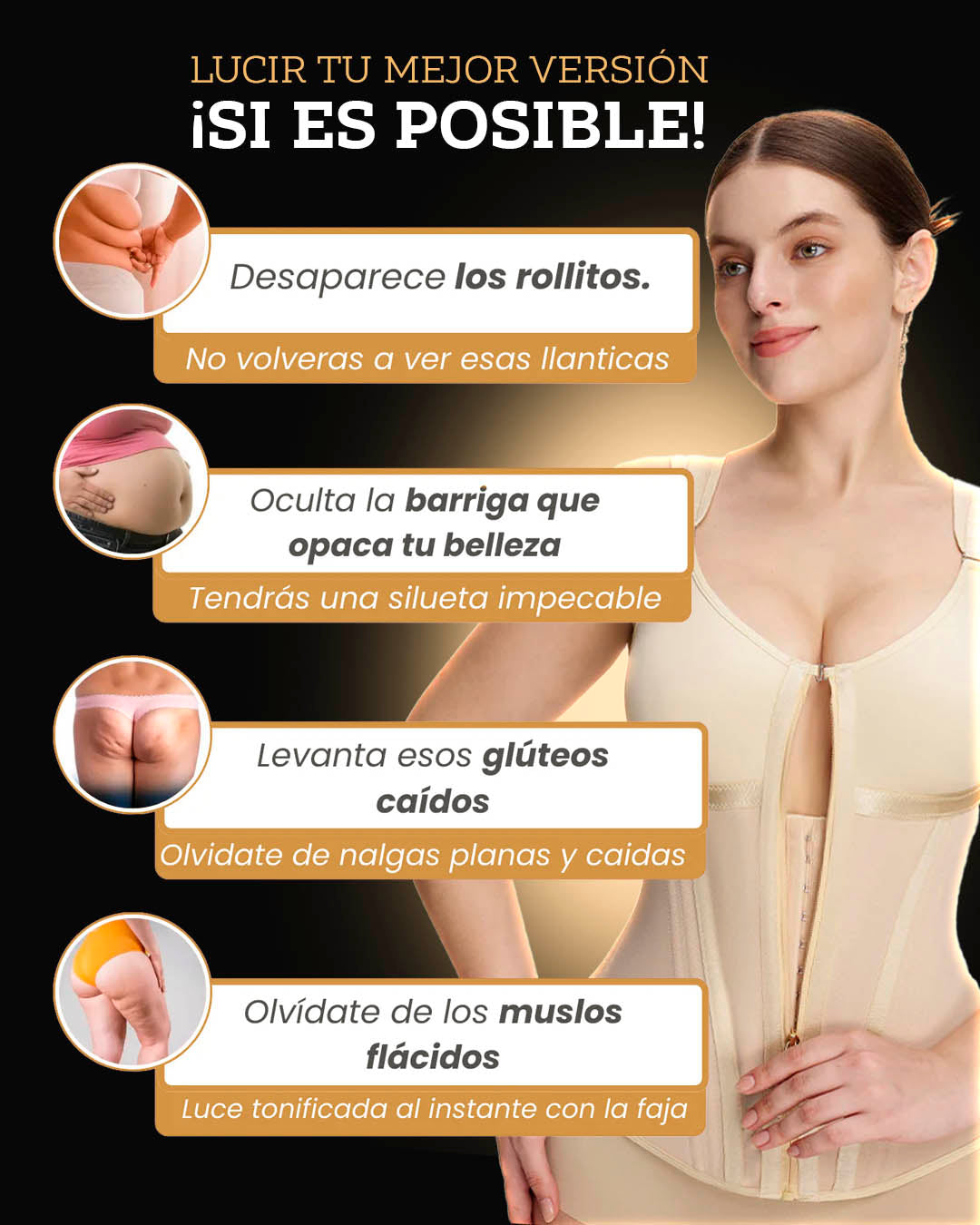 Faja CurveShape© - Brasier ajustable - Corrige postura