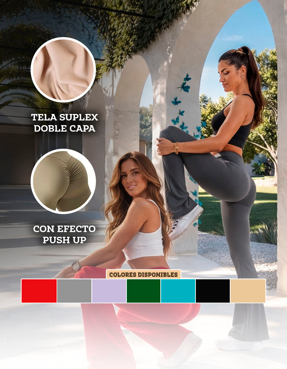 2x1 en Leggins campana  Comprimen Abdomen y Efecto Push Up🍑